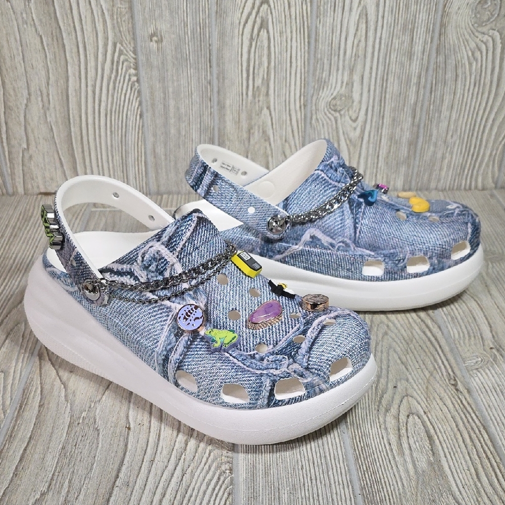 CROCS SZA x Crocs Classic Crush Clogs Denim Womens Size 9 Mens Size 7